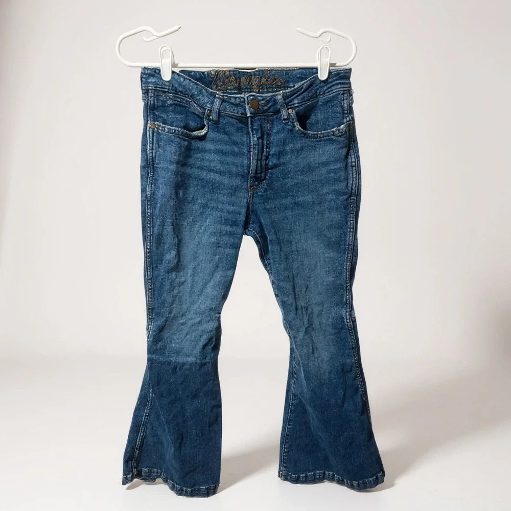 Wrangler Women Blue Denim Flare Bell Bottom Jeans‎ 28 x 34